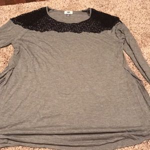 Grey and black lace tunic XL